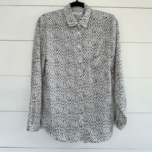 Avec Les Filles Women’s Small Animal Print Button Down Blouse